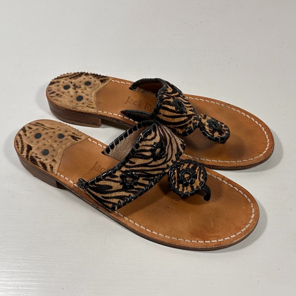 Jack Rogers Navajo Animal Print Hair Sandals Women Size 8 M